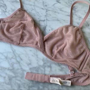 Buy 2 get 1 free!! J Crew xs/Small blush pink lace mesh French bralette unlined
